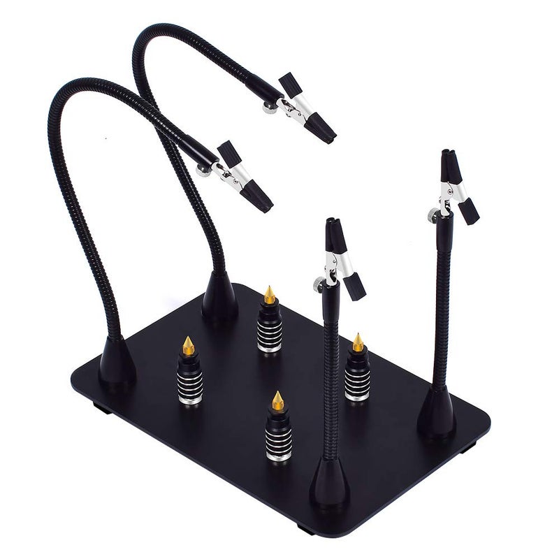 NEWACALOX Magnetic Helping Hand, Soldering Helping Hands, 4 PCB Pillars Circuit Board Holder with Flexible Metal Arms Heavy Duty Base Electronic Repair Tool - Image 1